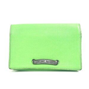 CHROME HEARTS logo Bill Compartment Wallet Multi-Pouch Pouch Leather Green
